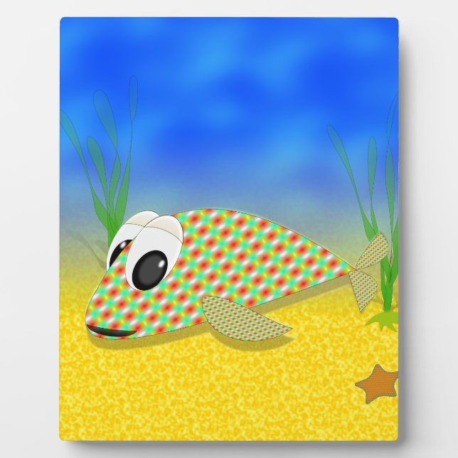 Niedlicher Cartoon Fisch Fotoplatte (Vorderseite)