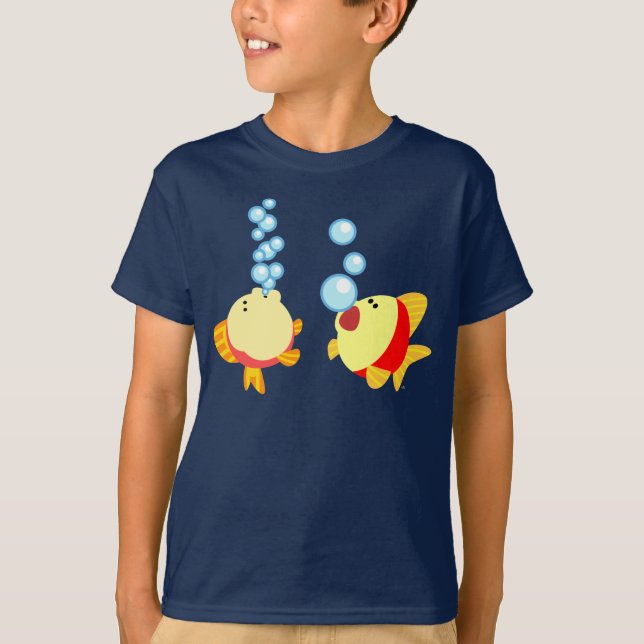 Niedlicher Cartoon Fisch Kinder T - Shirt (Vorderseite)