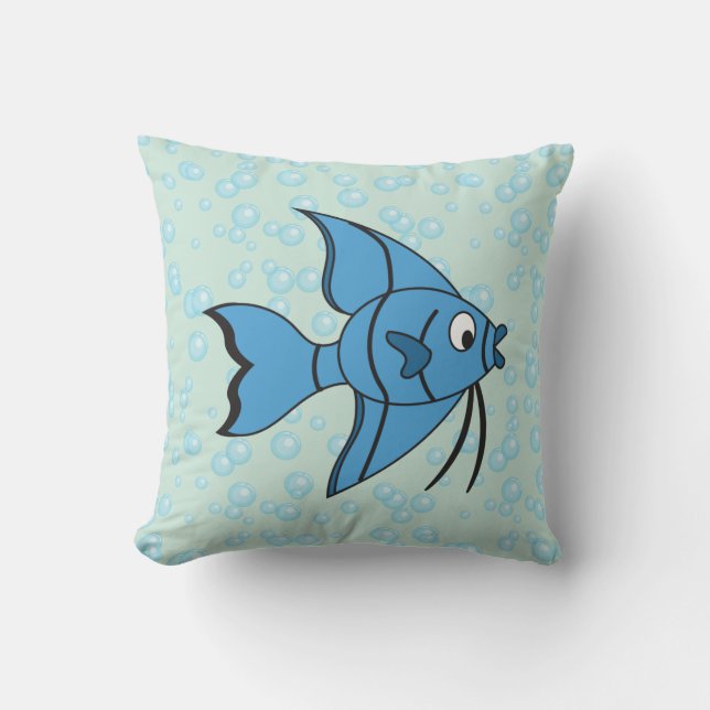 Niedlicher Cartoon Fisch Kissen (Vorderseite)