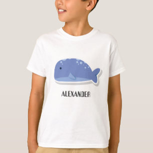 Niedlicher Cartoon Flachaufkleber Whale Personalis T-Shirt