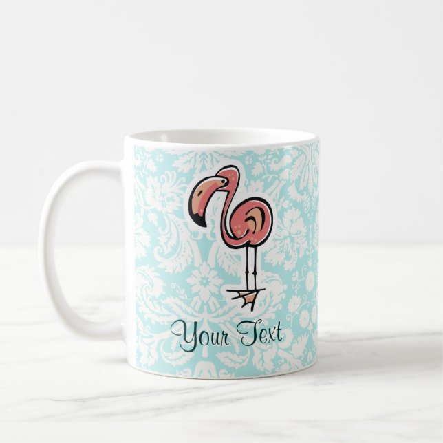 Niedlicher Cartoon-Flamingo Kaffeetasse (Links)