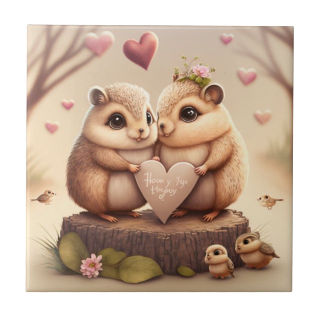 Niedlicher Cartoon Fliese (Vorderseite)