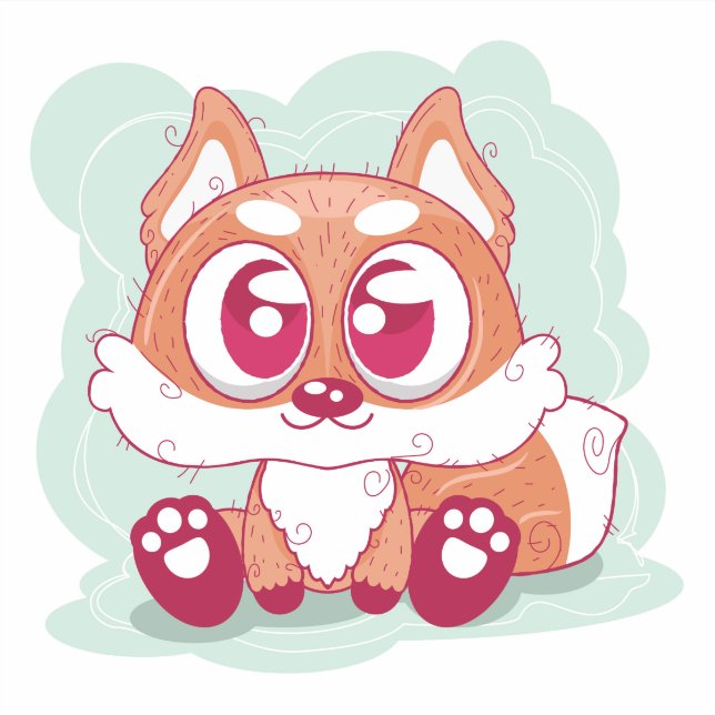 Niedlicher Cartoon Fox Aufkleber (Vorderseite)
