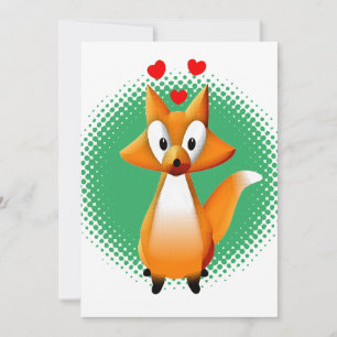 Niedlicher Cartoon Fox Tier Einladung