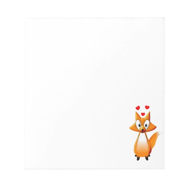 Niedlicher Cartoon Fox Tier Notizblock (Vorderseite)
