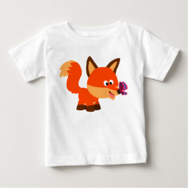 Niedlicher Cartoon Fox und Butterfly Baby T - Shir Baby T-shirt