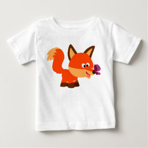Niedlicher Cartoon Fox und Butterfly Baby T - Shir T-shirt