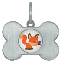 Niedlicher Cartoon Fox und Schmetterling Tiermarke