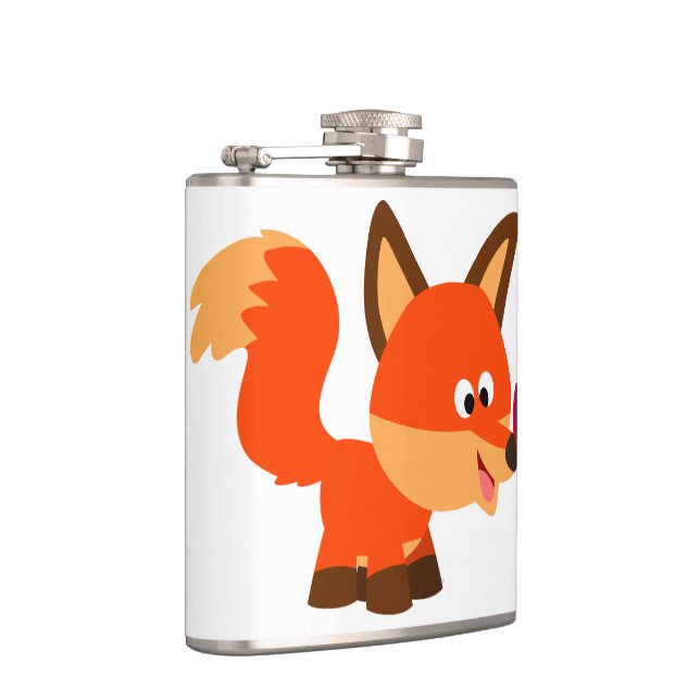 Niedlicher Cartoon-Fox- und Schmetterlingsflasche Flachmann (Rechts)