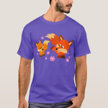 Niedlicher Cartoon Foxes T - Shirt
