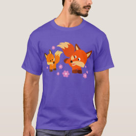 Niedlicher Cartoon Foxes T - Shirt