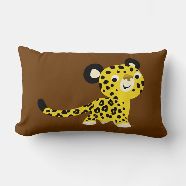 Niedlicher Cartoon freundliches Leopard Kissen (Vorderseite)