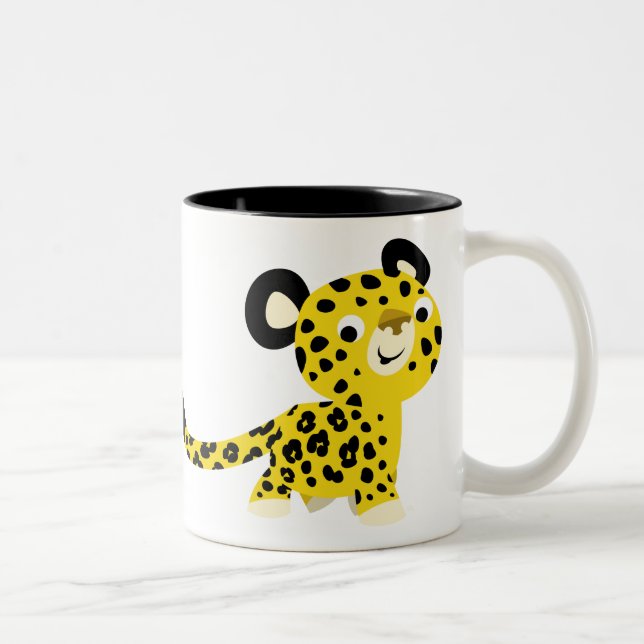 Niedlicher Cartoon Friendly Leopard Tasse (Rechts)