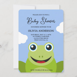 Niedlicher Cartoon Frog Baby Dusche Einladung