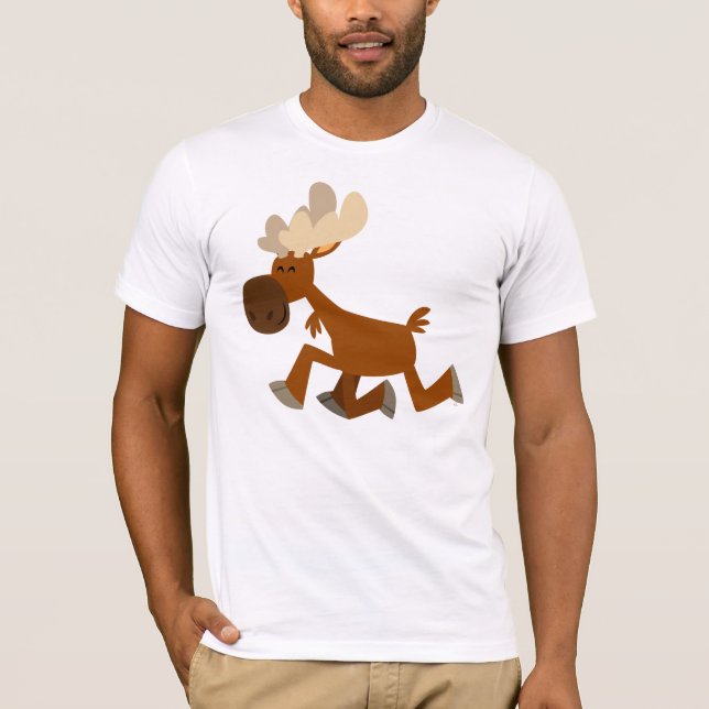 Niedlicher Cartoon-fröhlicher Elch-T - Shirt (Vorderseite)