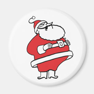 Niedlicher Cartoon fröhlicher Weihnachtsmann lacht Magnet