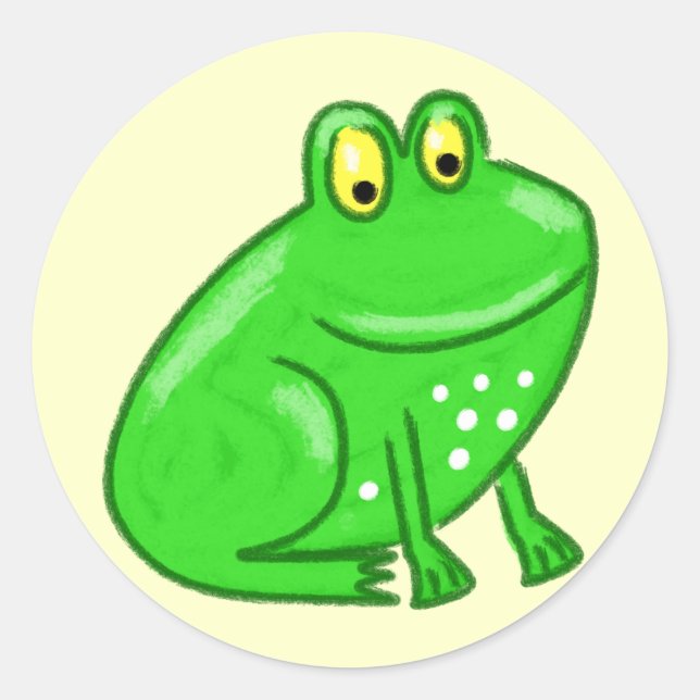 Niedlicher Cartoon Frosch Runder Aufkleber (Vorderseite)