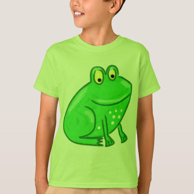 Niedlicher Cartoon-Frosch T-Shirt (Vorderseite)