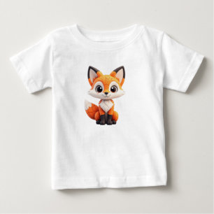 Niedlicher Cartoon-Fuchs 3D-Spielzeug-Maskottchen Baby T-shirt