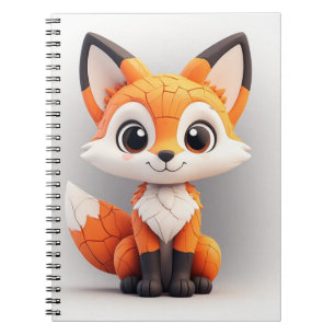 Niedlicher Cartoon-Fuchs 3D-Spielzeug-Maskottchen  Notizblock