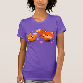 Niedlicher Cartoon Füchse T - Shirt