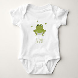 Niedlicher Cartoon für den grünen Froschherz Baby Strampler