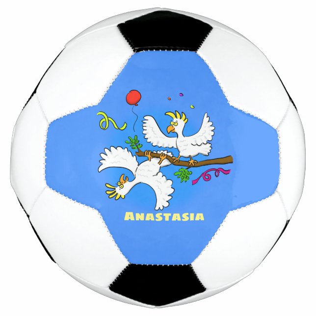 Niedlicher Cartoon für lustige Kakatovögel Fußball (Vorderseite)