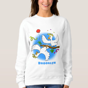 Niedlicher Cartoon für lustige Kakatovögel Sweatshirt