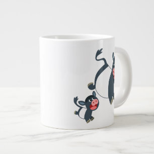 Niedlicher Cartoon Galloway Kuh und Kalk Jumbo-Tasse