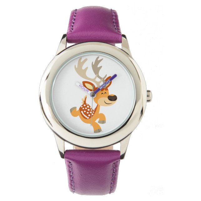 Niedlicher Cartoon Gambolage Fässeruhr Armbanduhr (Vorderseite)