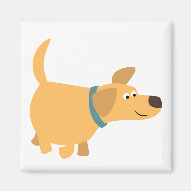 Niedlicher Cartoon Gelbes Labrador Magnet (Vorne)