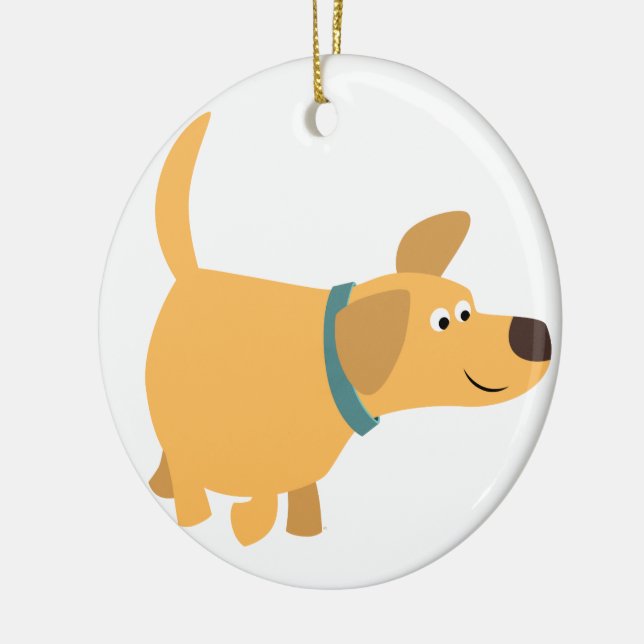 Niedlicher Cartoon Gelbes Labrador Ornament (Links)