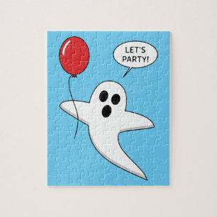 Niedlicher Cartoon Ghost mit Red Balloon