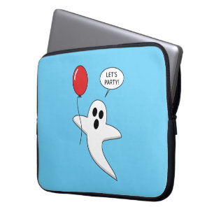 Niedlicher Cartoon Ghost mit Red Balloon Laptopschutzhülle