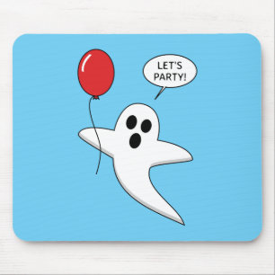 Niedlicher Cartoon Ghost mit Red Balloon Mousepad