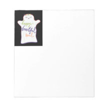 Niedlicher Cartoon-Ghost mit Textepad