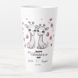 Niedlicher Cartoon Giraffe Liebhaber Herzenslust V Milchtasse