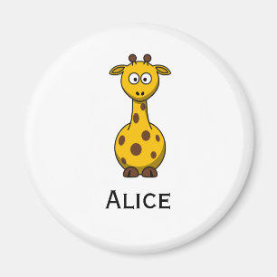 Niedlicher Cartoon Giraffe Magnet mit Kindername