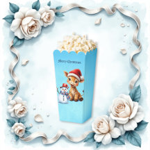 Niedlicher Cartoon Giraffe mit Weihnachtsmannmütze