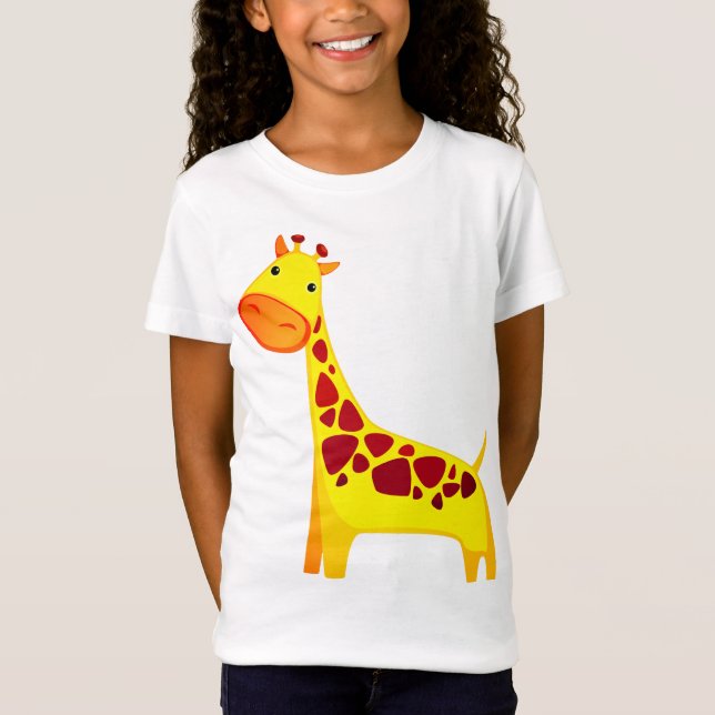 Niedlicher Cartoon Giraffe T-Shirt (Vorderseite)