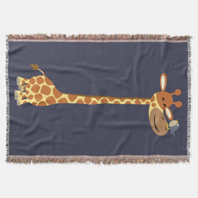 Niedlicher Cartoon Giraffe und Freund Decke (Vorderseite)