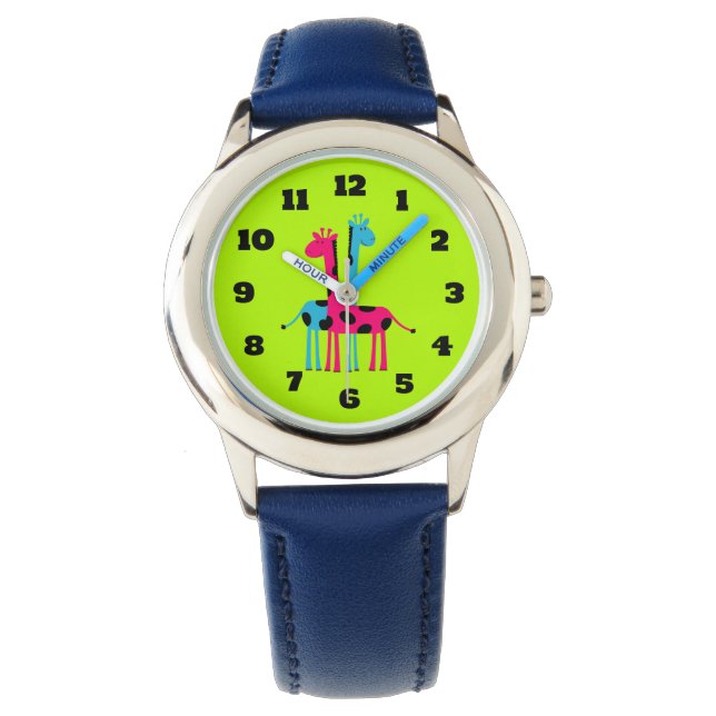 Niedlicher Cartoon Giraffen Armbanduhr (Vorderseite)