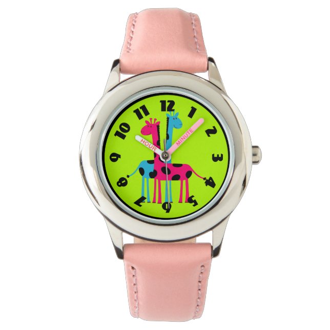 Niedlicher Cartoon Giraffen Armbanduhr (Vorderseite)