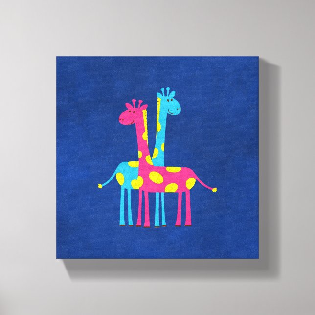 Niedlicher Cartoon Giraffen Leinwanddruck (Vorderseite)