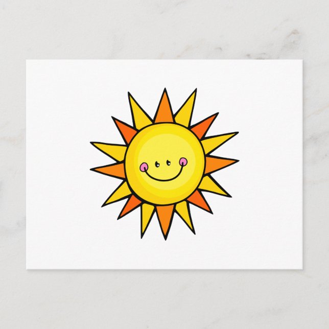 Niedlicher Cartoon glücklich lächelnd Sommersonne Postkarte (Vorderseite)