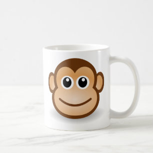 Niedlicher Cartoon-glückliches Affe-Gesicht Kaffeetasse