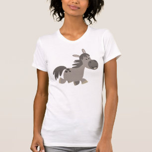 Niedlicher Cartoon Grau Pony T - Shirt