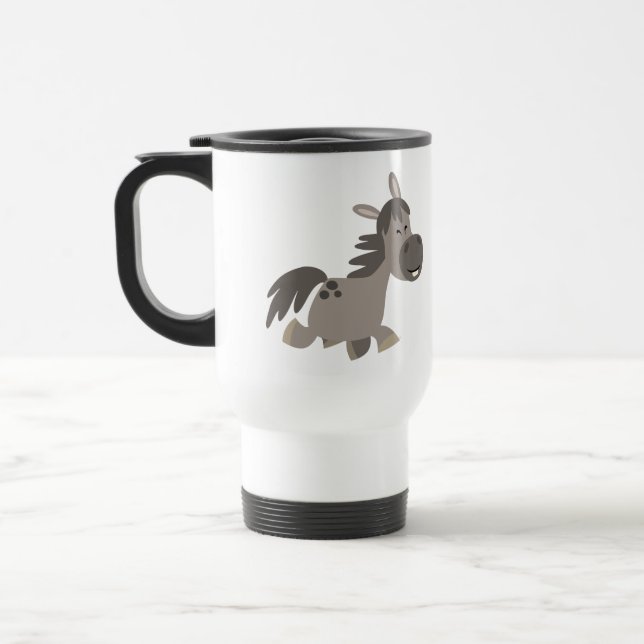 Niedlicher Cartoon Gray Pony Tasse (Links)