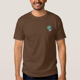 Niedlicher Cartoon Grüne Löwenstickerei Besticktes T-Shirt
