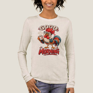 Niedlicher Cartoon-Hahn mit Tasse Tri-Blend Shirt